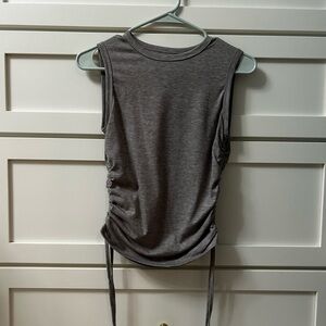 Gray Tank Top with Scrunched Sides